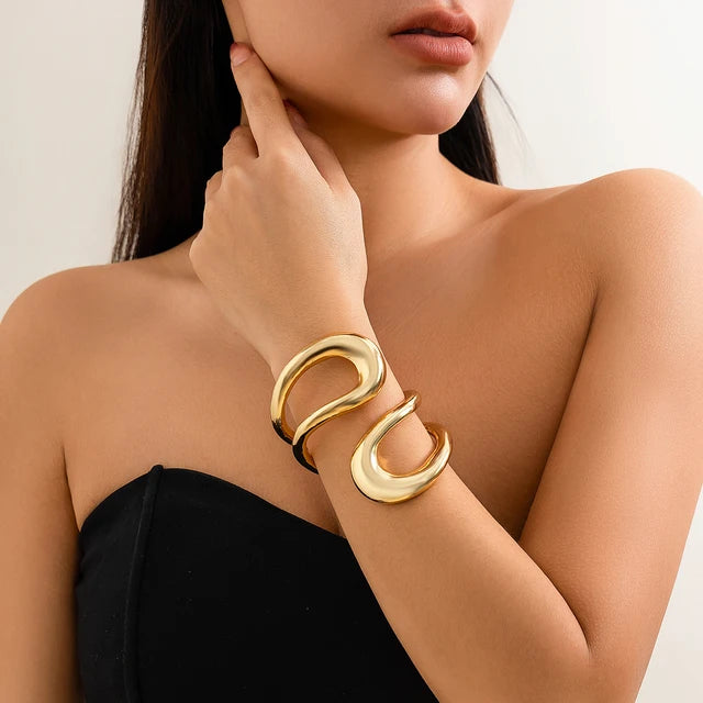 Steampunk Chunky Metal Cuff Bangle Bracelet