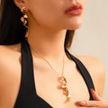 Geometric Spiral Liquid Metal Twist Necklace