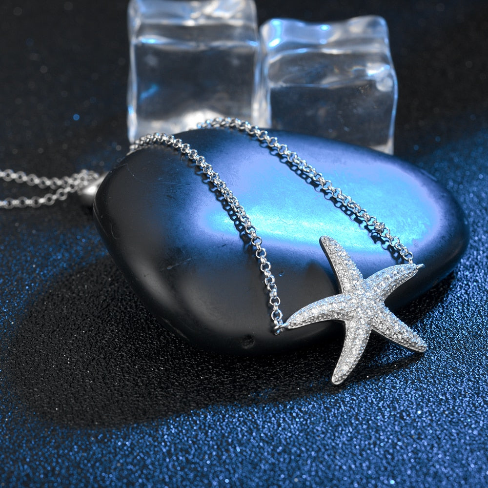 Silver Starfish Charm Bracelet for Women