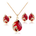 Fashion Necklace Set Creative New Multicolor Peacock Necklace Earring Set