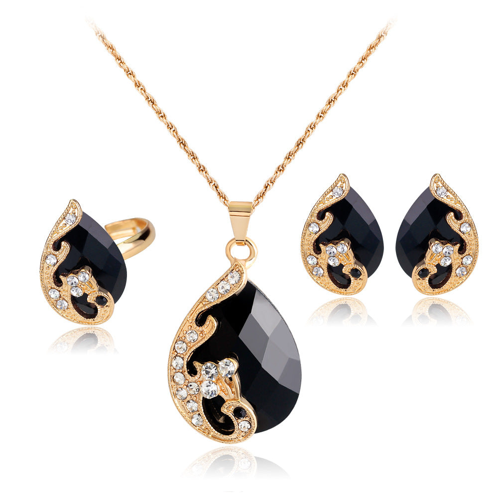 Fashion Necklace Set Creative New Multicolor Peacock Necklace Earring Set
