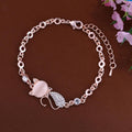 Lovely Cat Opal Rhinestone Bangle Bracelet