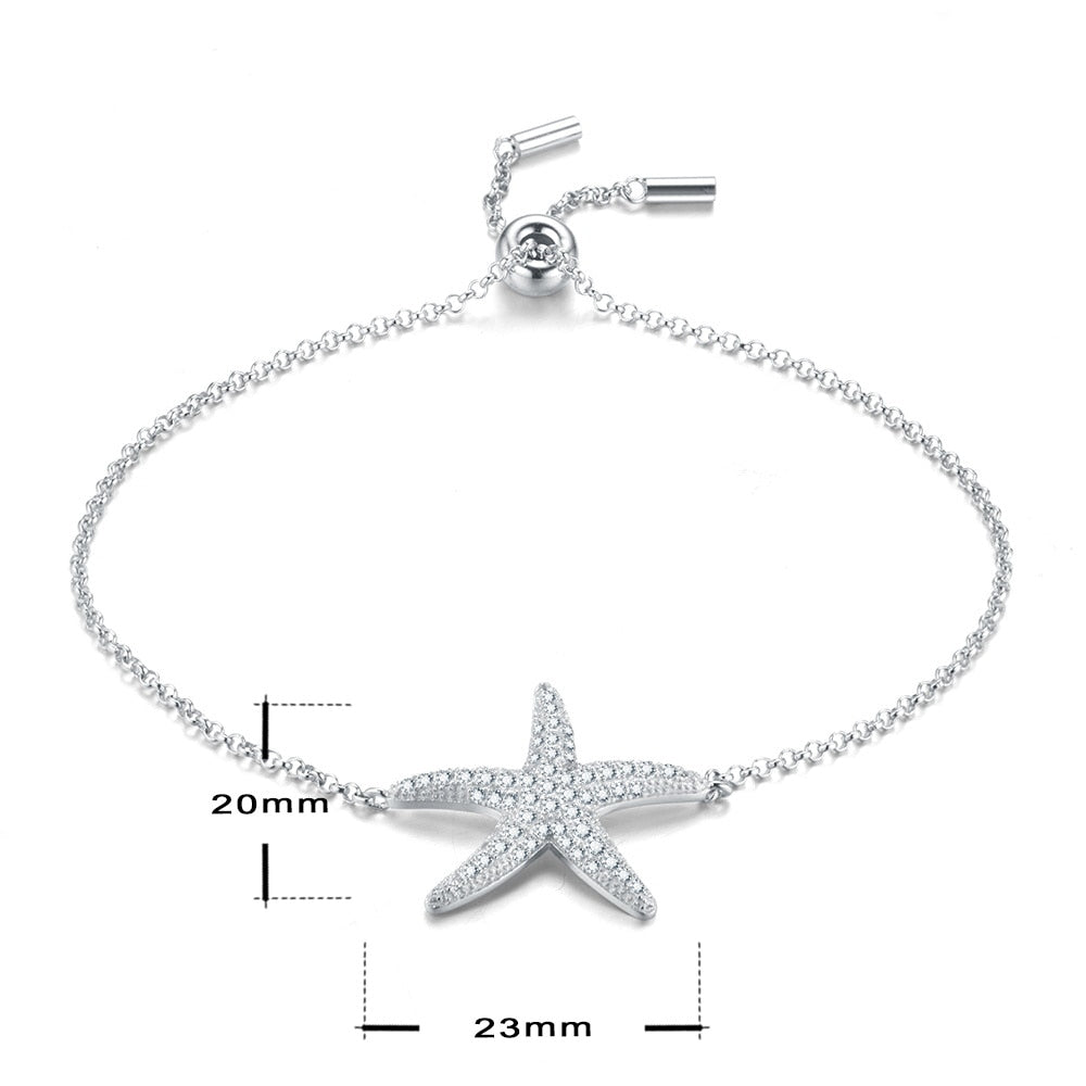 Silver Starfish Charm Bracelet for Women