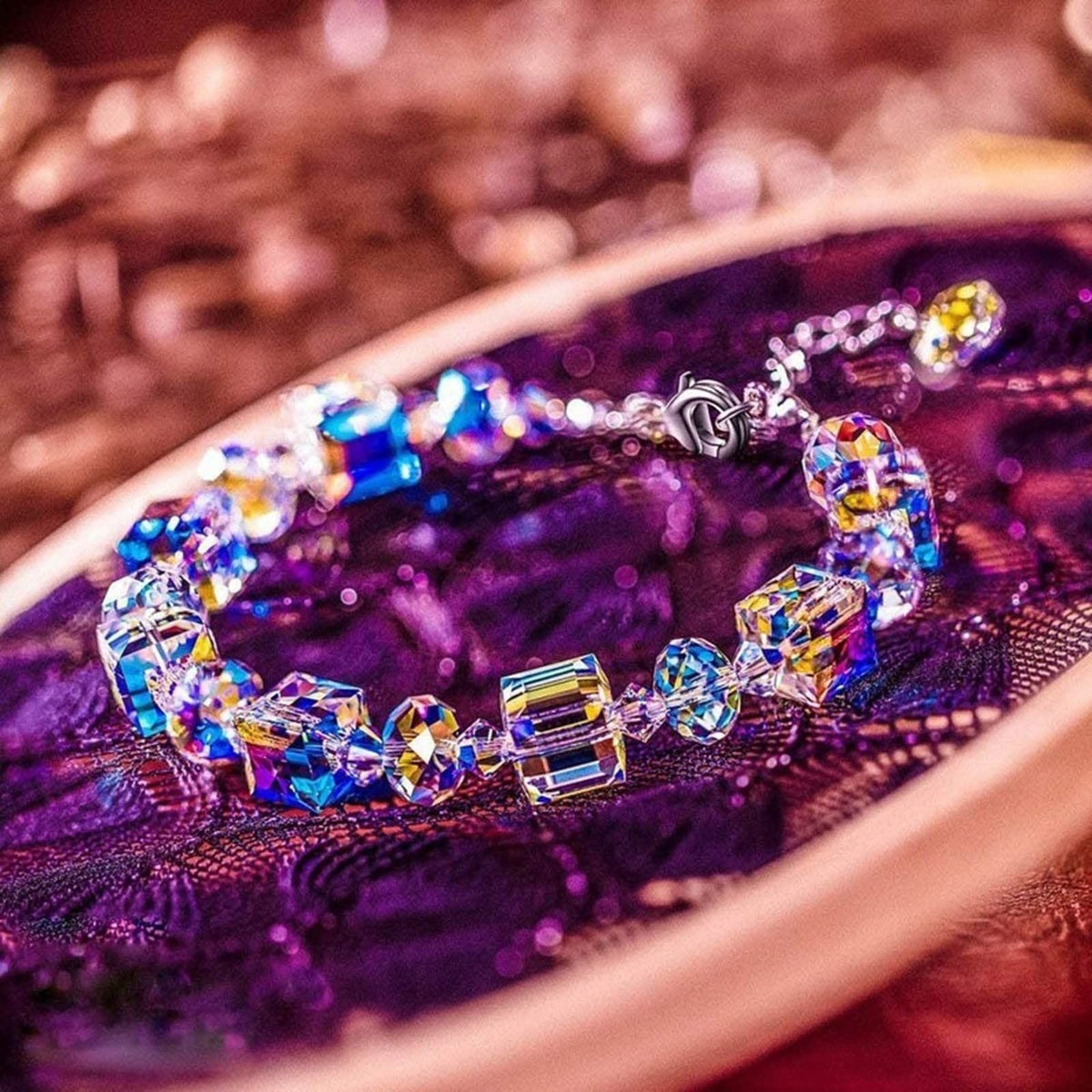Crystal Pearl Jewelry Set – Bracelet, Necklace & Earrings