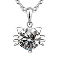 Diamond Cat Pendant Necklace