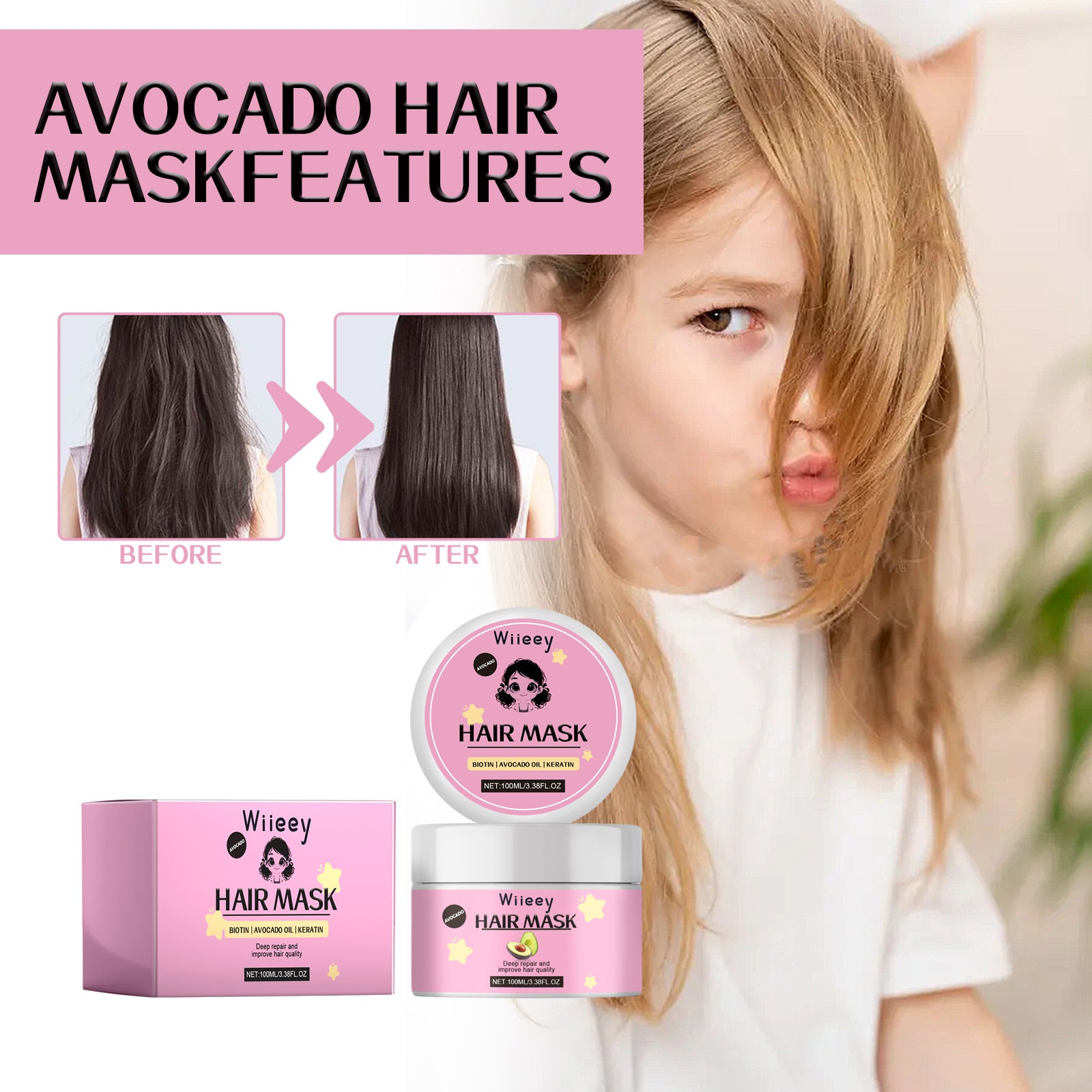 Avocado Nourishing Hair Mask – Repairs Split Ends & Frizz