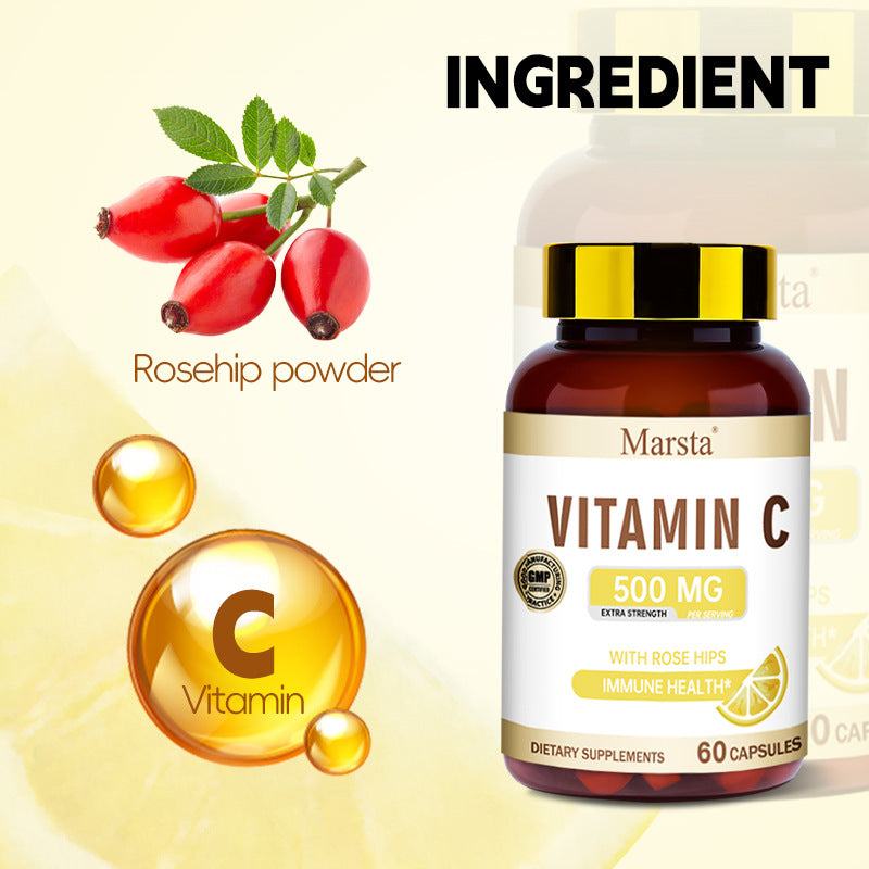 Vitamin C Capsules – Pure Daily Supplement for Skin & Health