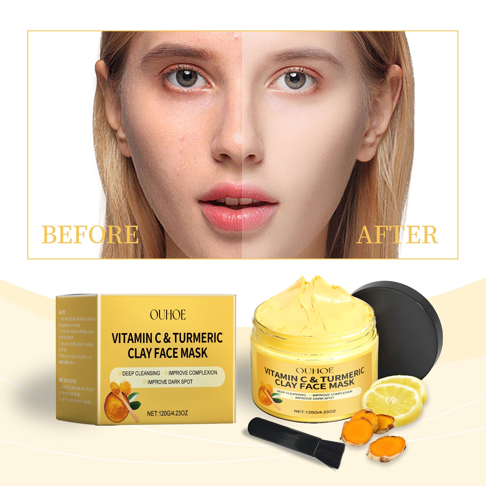 Vitamin C Turmeric Mud Mask – Brightening & Nourishing Facial
